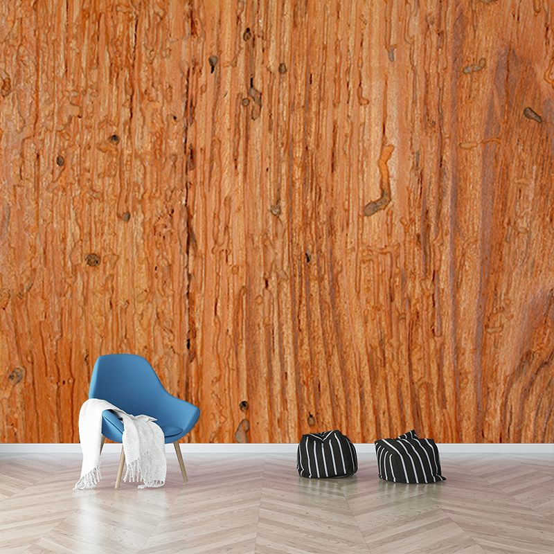 Horizontal Photography Wood Texture Mural Industrial Style for Sleeping Room