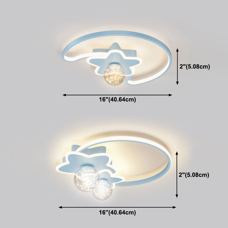 Plafondlamp met metalen kap, eenvoud-stijl LED-plafondmontageverlichting voor slaapkamer