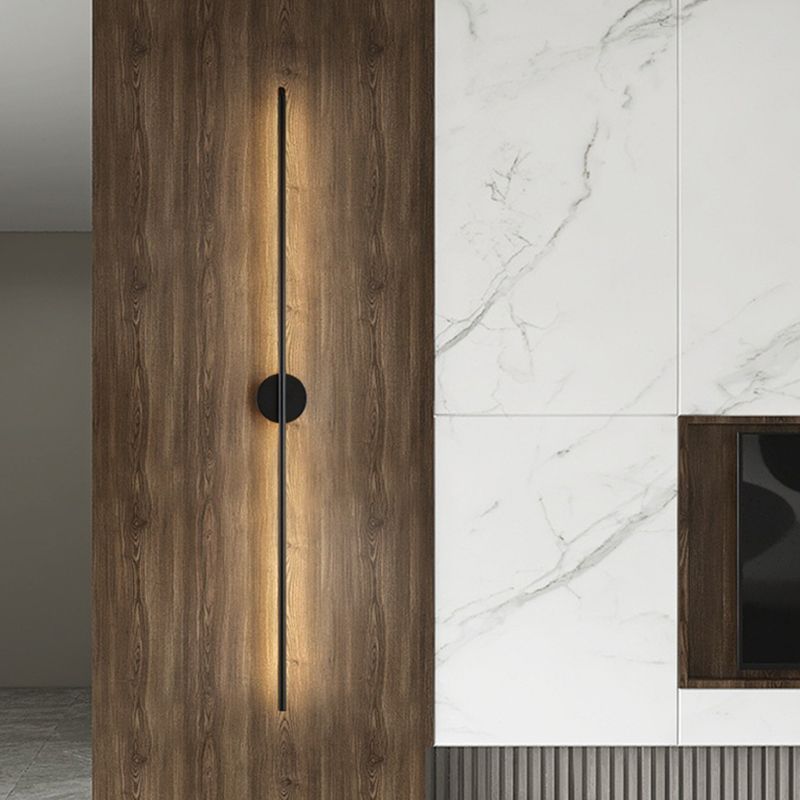 Iluminación de pared lineal negra Acrílico moderno 1 luz de pared de luz luz para el dormitorio