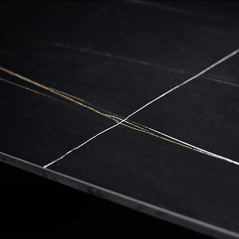 Modern 1/2/5/7 Pieces Black Dining Set Rectangle Sintered Stone Dining Table Set