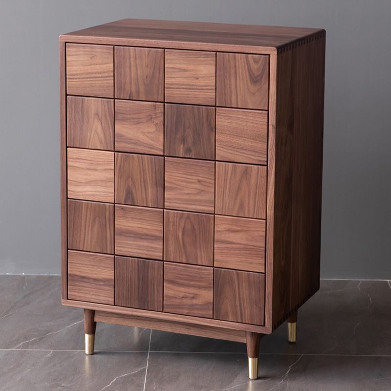 37.40" Tall Wood Accent Cabinet 5-Drawer Rectangular Accent Chest
