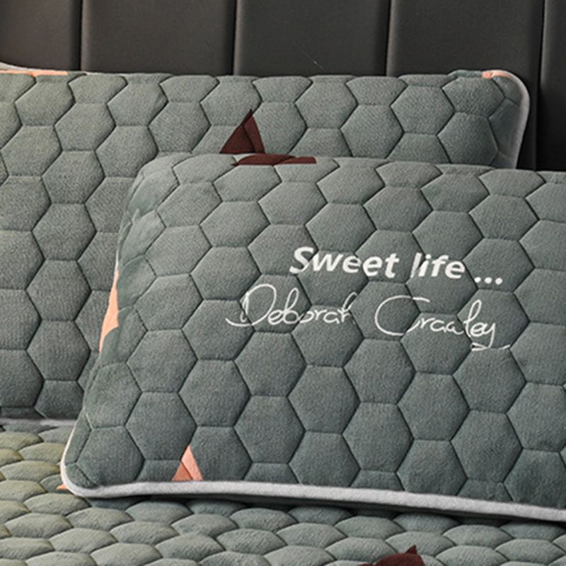 Flannel Sheet Set 1-Piece Solid Color and Geometric Breathable Bed Sheet