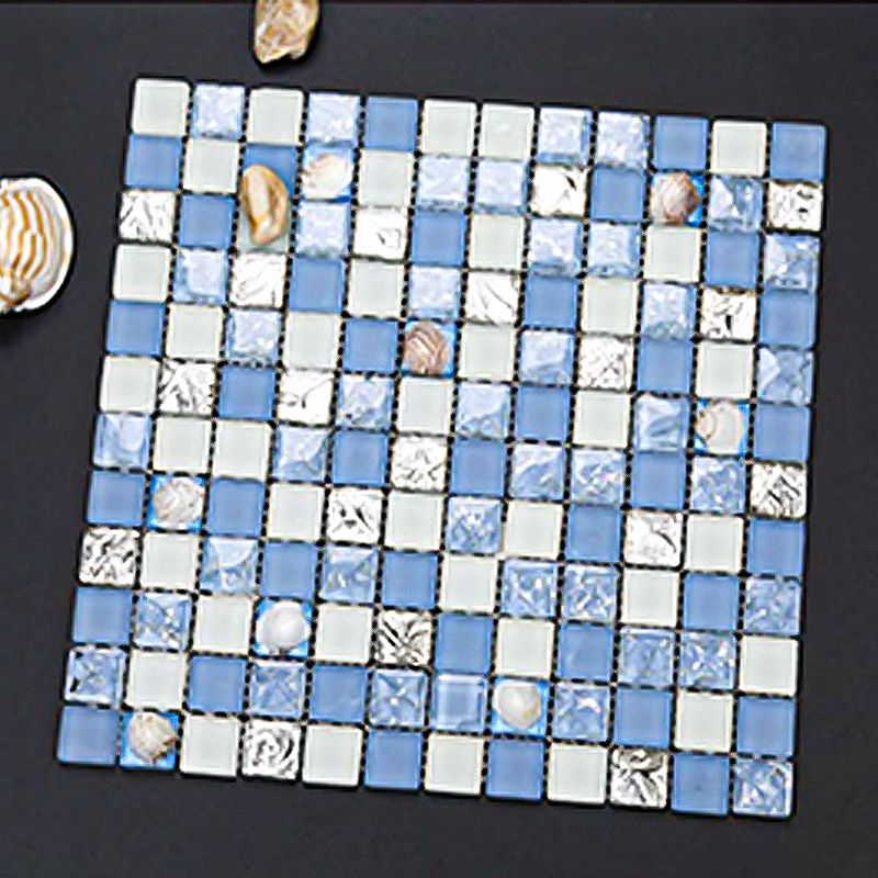 Grid Floor and Wall Tile Contemporary Glass Floor and Wall Tile