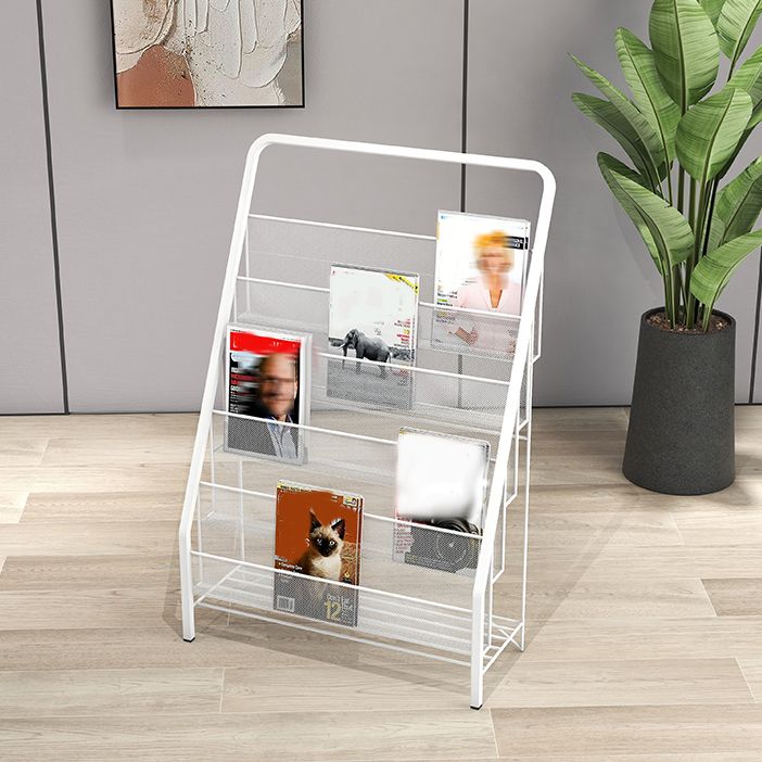 Scandinavian Ladder Bookcase Metal Closed Back Bookshelf for Home Office