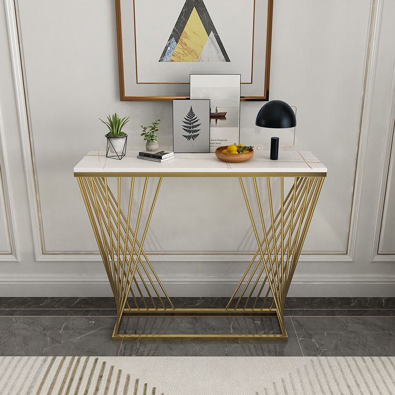 11.81" W Glam Console Accent Table Antique Finish Rectangle Console Sofa Table