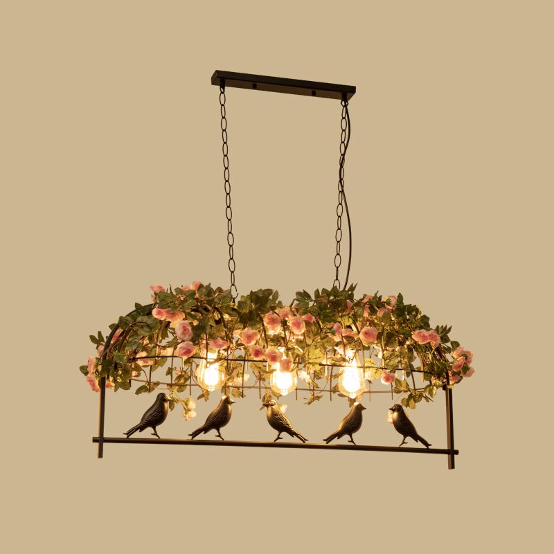 Vogelkäfig Eisen hängen leichte Vintage Restaurant Island Anhänger Licht mit dekorativen Pflanzen