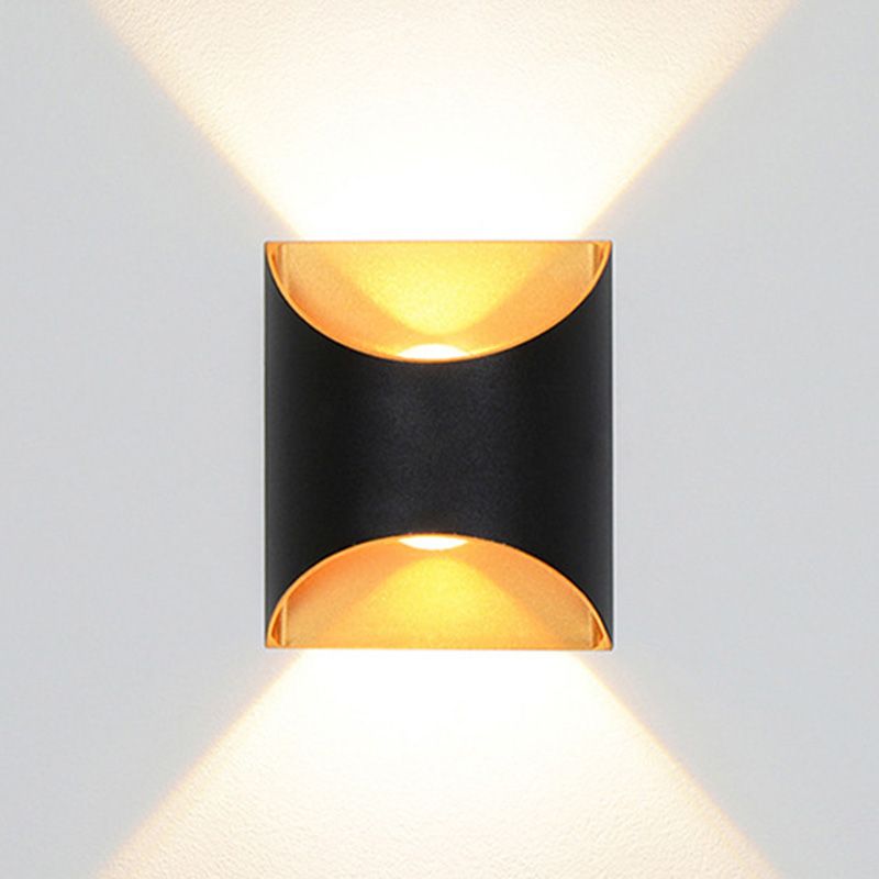 Geometric Shape Wall Lamp Modern Style Metal 2 Lights Sconce in White/Black