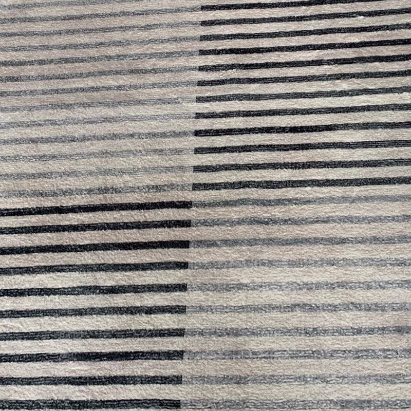 Gray Tone Stripe Rug Rectangle Stain Resistant Polyester Rug for Home Decor
