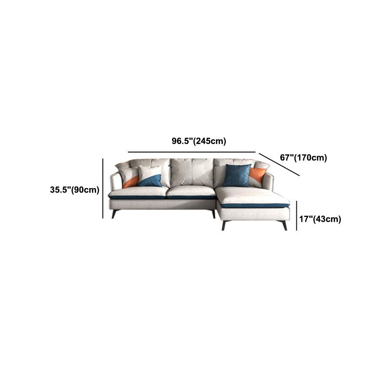 3/4-seater Faux Leather Sectional Recessed Arm Sectional Sofa