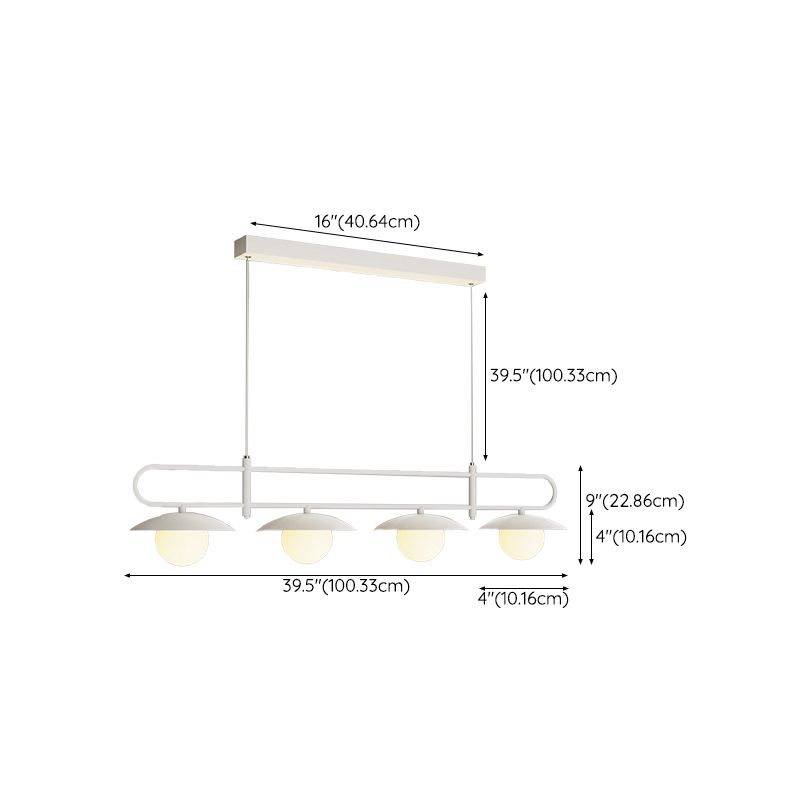 3/4-Light Contemporary Kitchen Island Lighting White Island Pendant Lighting