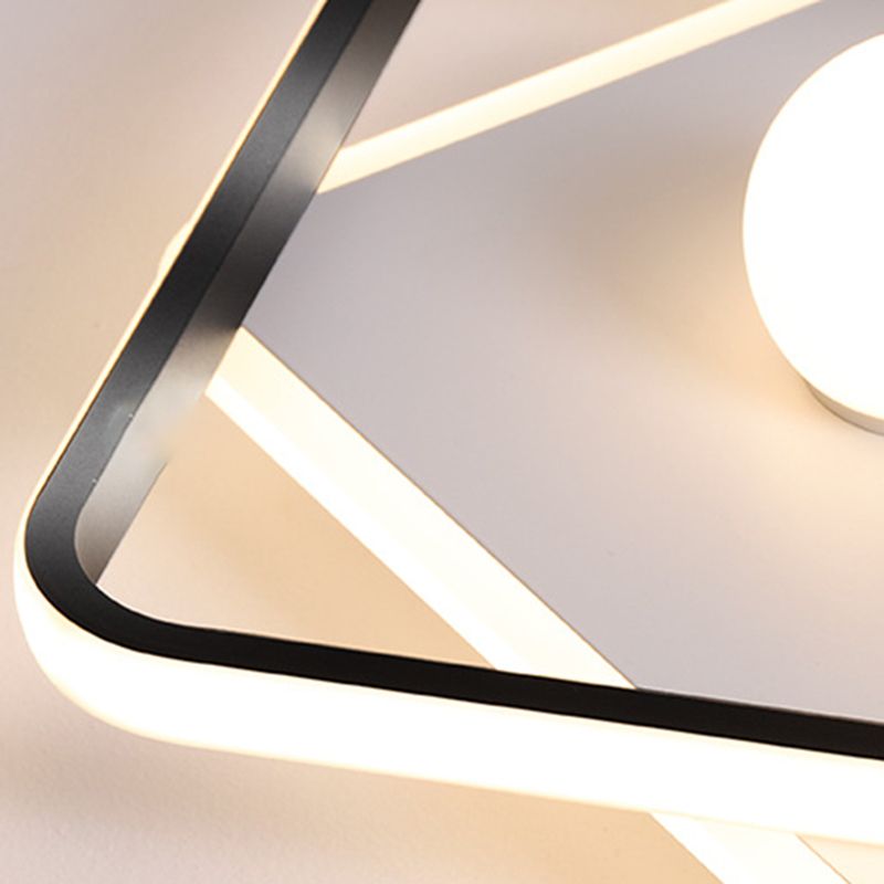 Modern Style Metal Ceiling Mounted Fixture Bedroom Flush Light with 1 Spotlight