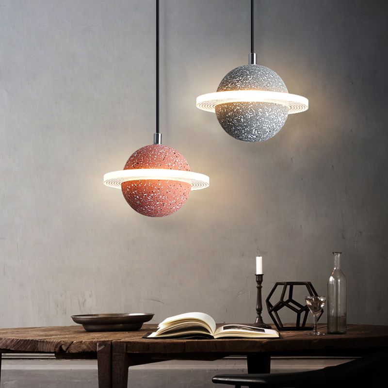 Modern Style Spherical Shape Pendant Lighting Stone Pendant Light for Bedroom