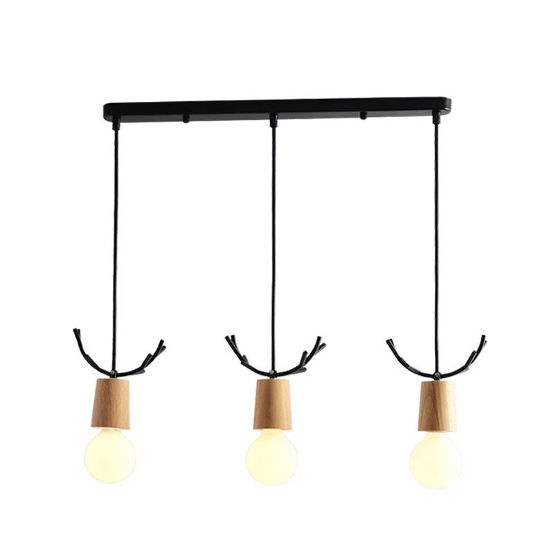 Eetkamer hangend licht licht lampje hangend plafondlicht met geweien houten schaduw