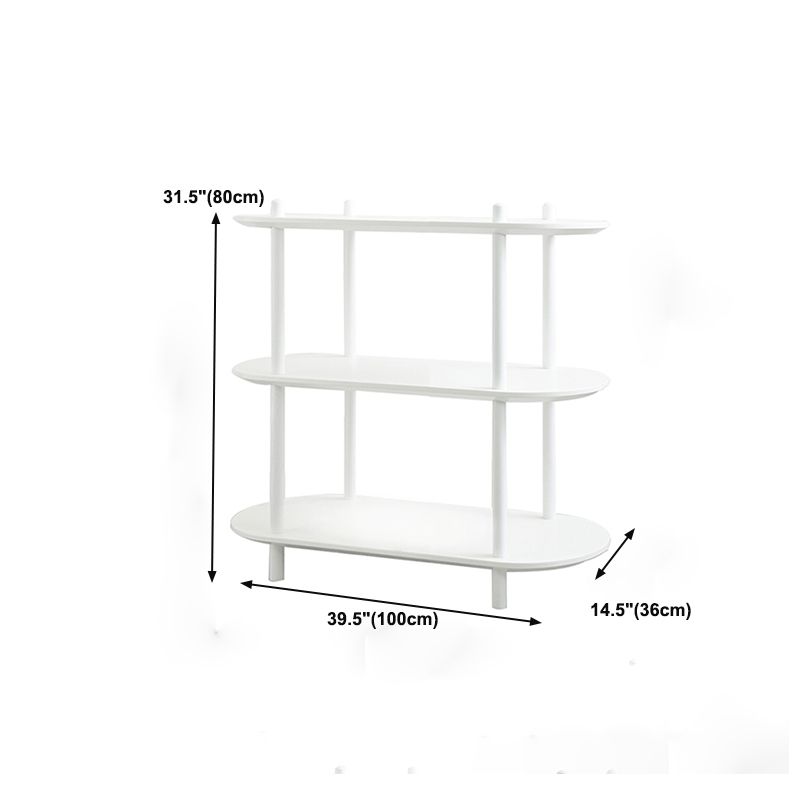 Geometry White Bookshelf Modern Artificial Wood Bookcase with 3 / 4 Shelves
