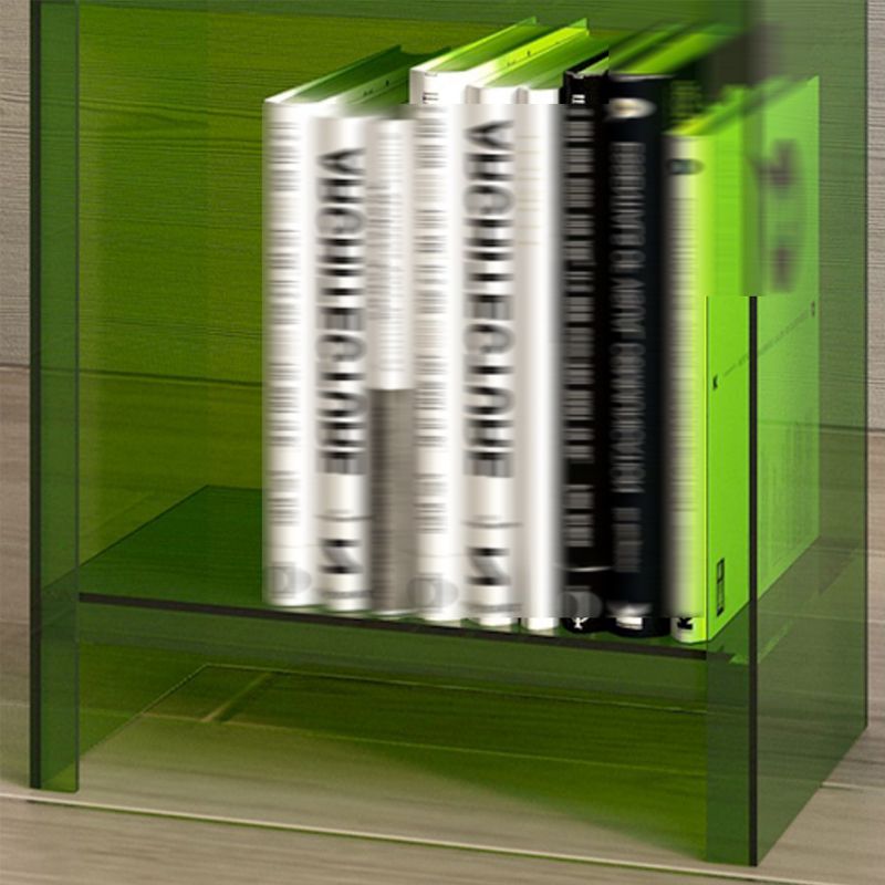 Glam Style Acrylic Standard Bookcase Vertical Closed Back Bookshelf
