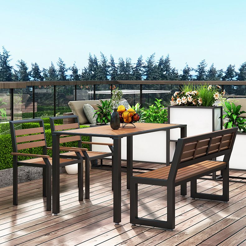 Modern Style 1/2/4 Pieces Rectangular Picnic Table Reclaimed Wood Patio Dining Table