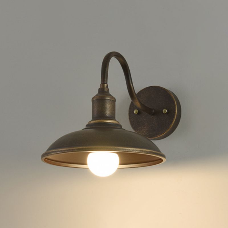 Industrial Outdoor Sconce Lighting Bran Shade Down Lighting Wall Mount Light