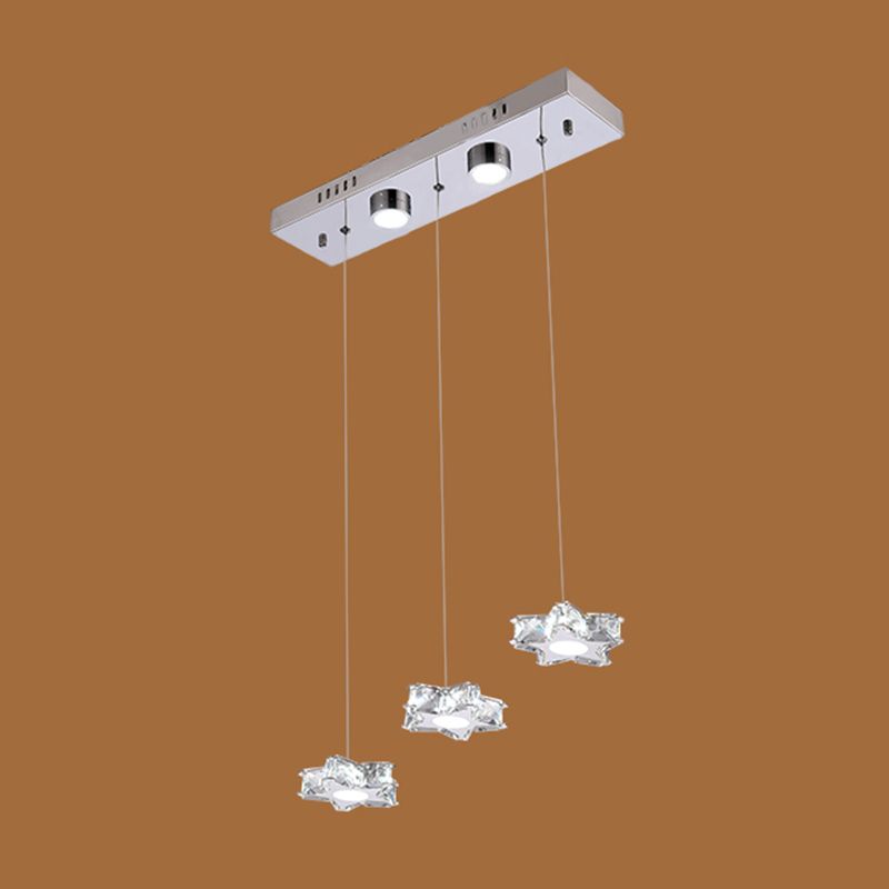 K9 Crystal Star LED Ceiling Light Minimalist Stainless-Steel Hanging Pendant Light