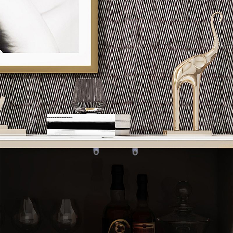 Glam Door Sideboard Stone Top and Wood Sideboard for Living Room