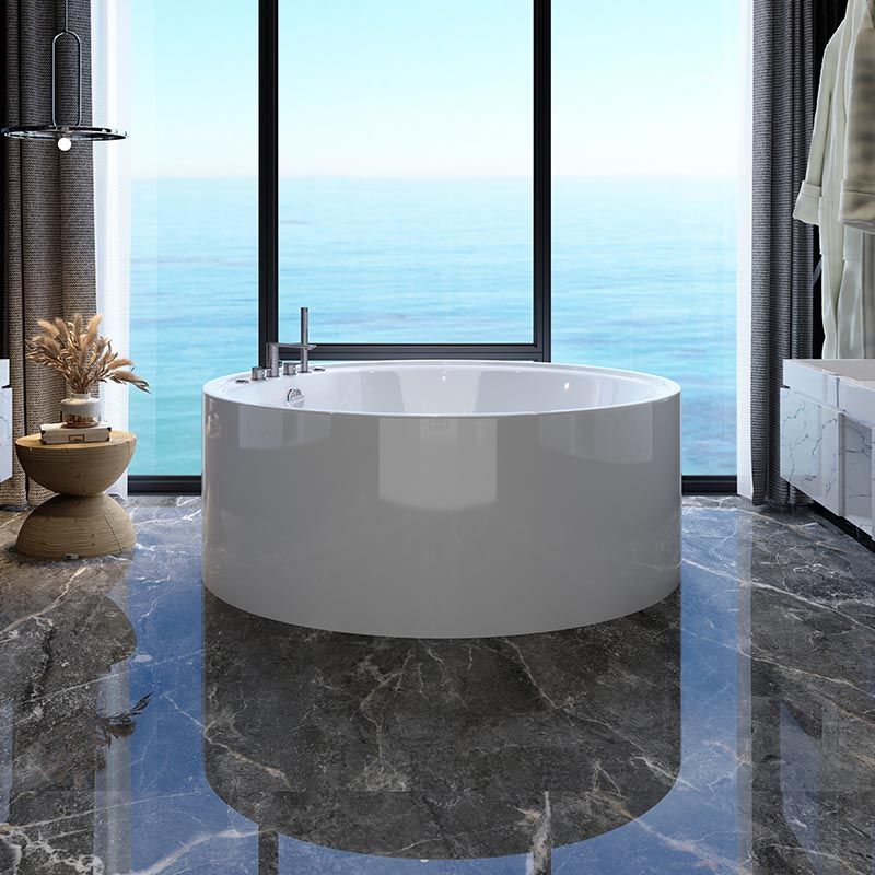 Modern Round Freestanding Bathtub Acrylic White Bath Tub for Home