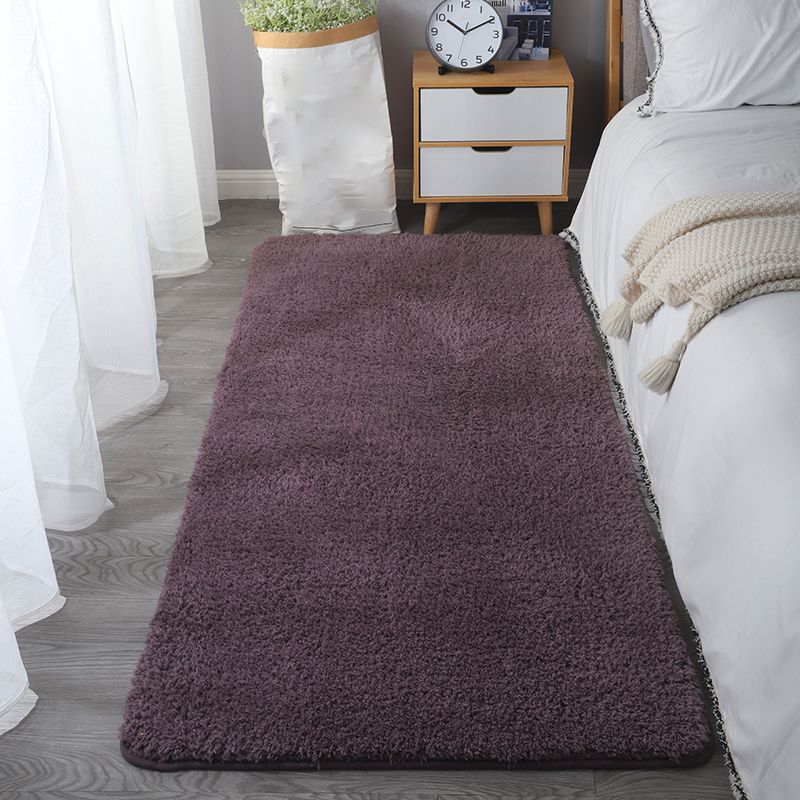 White Modern Rug Blended Pure Color Rug Washable Indoor Rug for Home Decor
