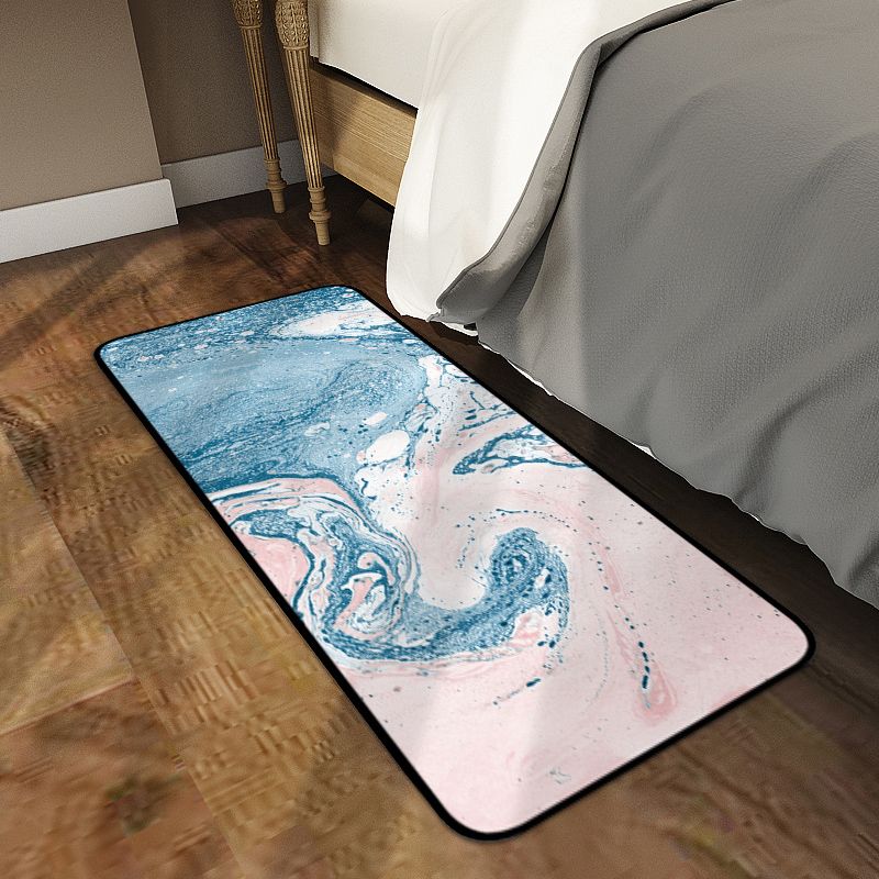 Multi-Colored Modern Rug Polyster Abstract Printed Indoor Rug Non-Slip Backing Pet Friendly Carpet for Bedroom
