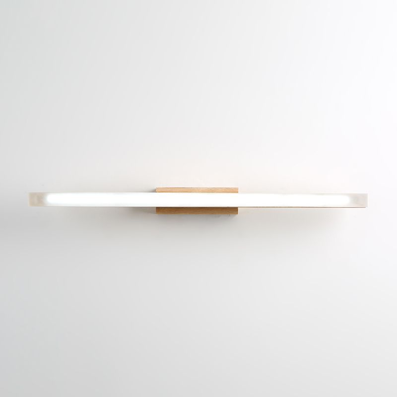 Wood Linear Mirror Lighting Nordic Style LED Wall Mounted Light Fixture