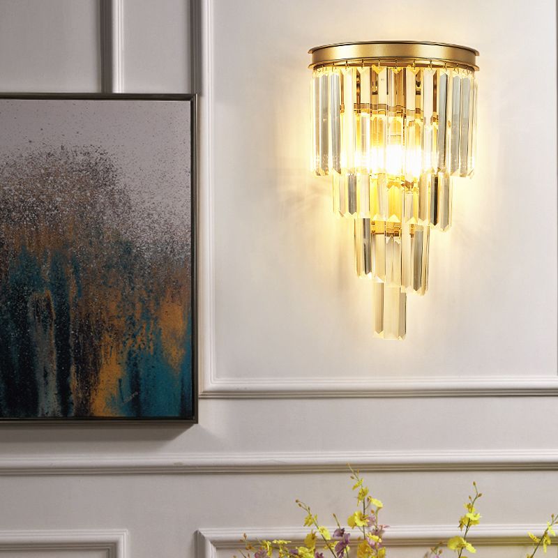 Prismatic Transparent Crystal Wall Light Sconce Modern Style 1-Light Wall Mounted Lighting