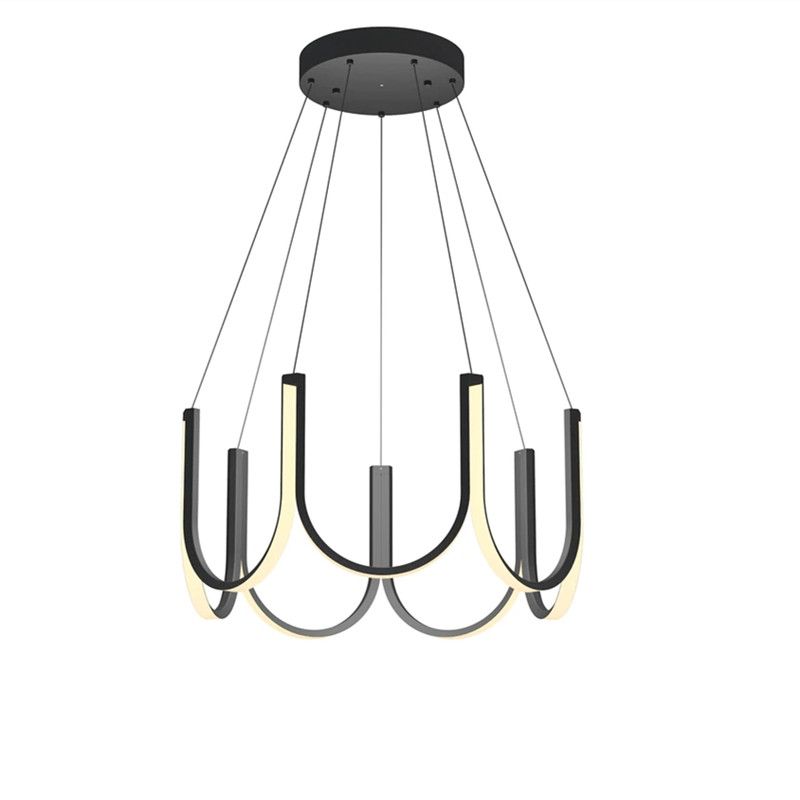 Nordic Aluminum Chandelier Geometric Multi Light Hanging Light for Restaurant