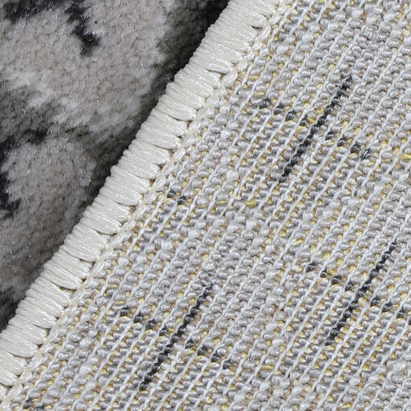 Grey Modern Area Rug Color Block Polyester Area Carpet Stain Resistant Rug for Living Room