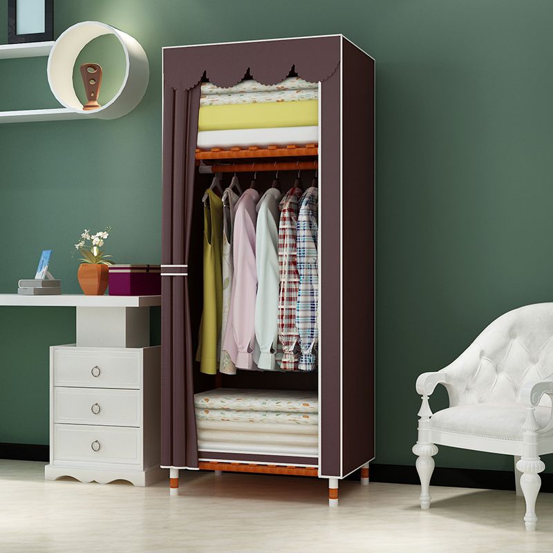 Meringue Wood Frame Wardrobe Cabinet Modern Style Wardrobe for Bedroom
