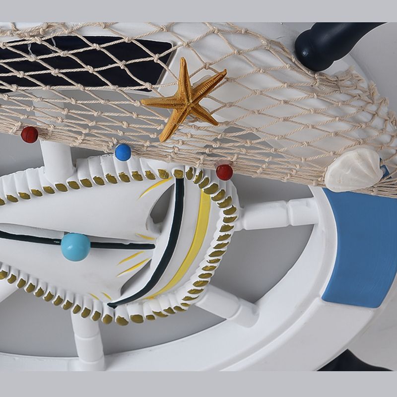 Children's Room Flushmount Light Boy Bedroom Room Study Kindergarten Mediterranean Style Creative Cartoon Ship Rudder Eye Protection Lamps