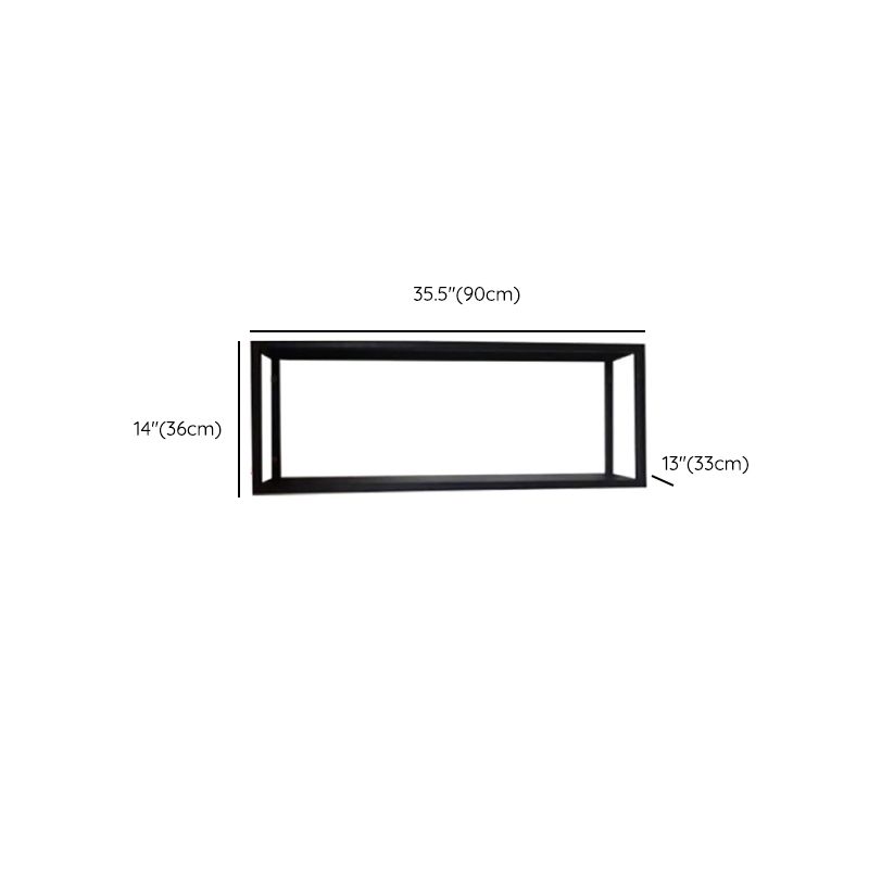 Closed Back Wall Mounted Bookshelf Metal Shelves Included Bookcase in Black