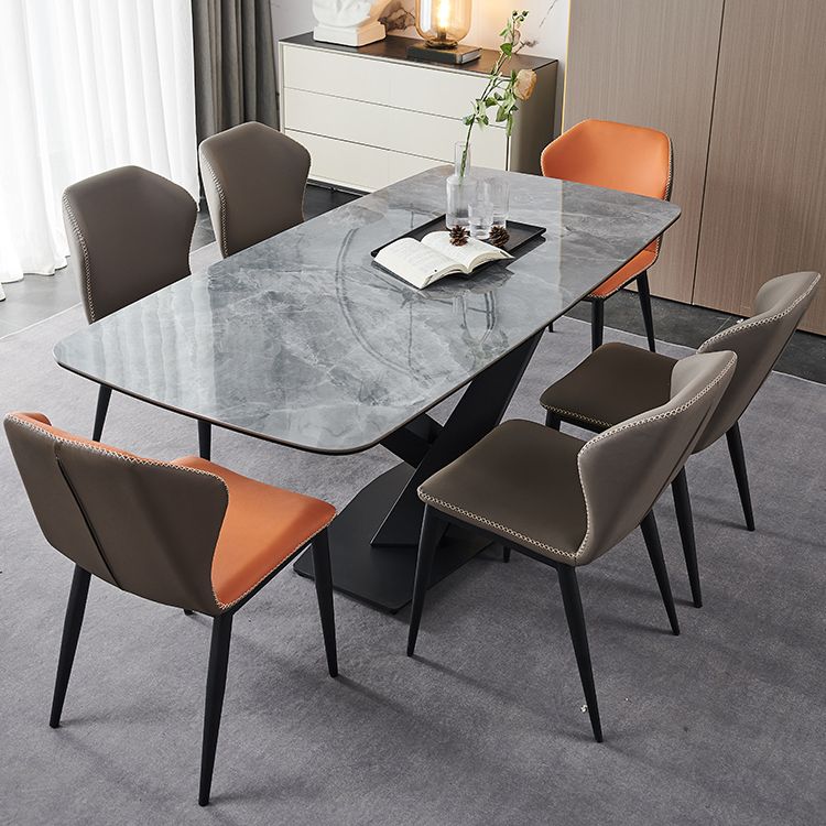 Glossy Gray Glam Dining Table Set 1/2/5/7 Pieces Dinette Set for Home