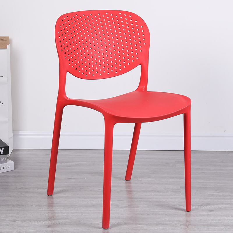 Plastic Stacking Side Chair Modern Style Open Back Armless Chair