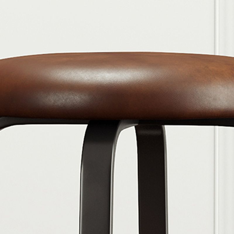 Modern Armless Stackable Counter Stool Iron Cafe Bar Stool with Cushion and Pedal