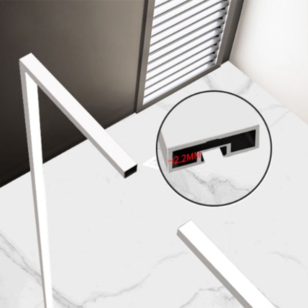 Fixed Shower Screen White Full Frame Tempered Glass Shower Door