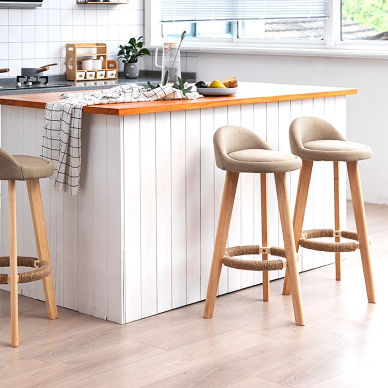 Taburete moderno sin brazos para mostrador, taburete de bar de cocina de madera con Pedal