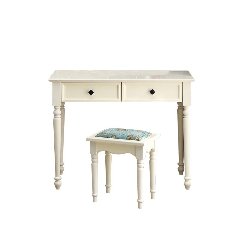 Contemporary Makeup Dressing Table With Drawers White 17.71" W x 30.70" H