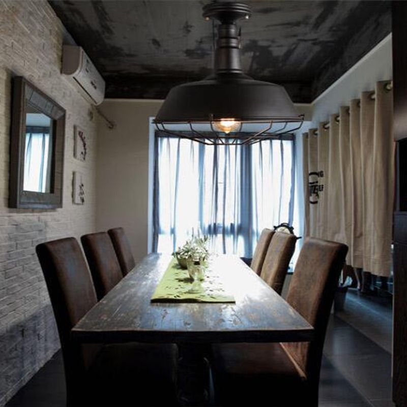 Lámpara de techo semi empotrada industrial de metal, 1 luz, luces de techo semi empotradas para pasillo y vestíbulo