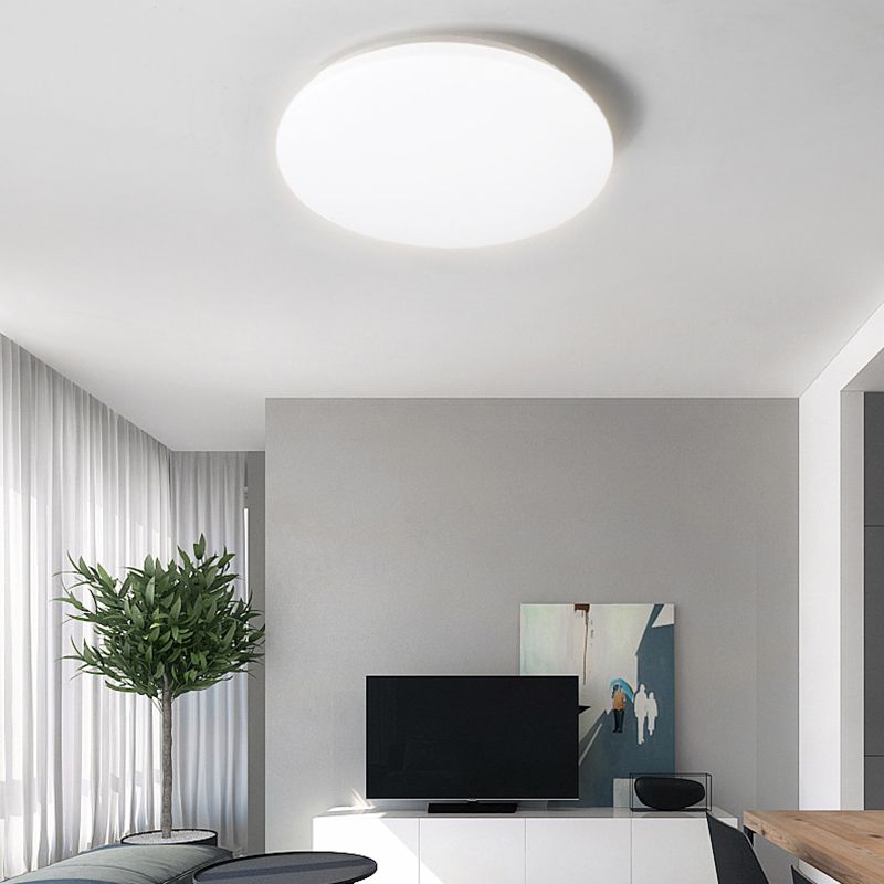 White Circular LED Ceiling Light in Modern Concise Style Aluminium Flush Mount with Acrylic Shade