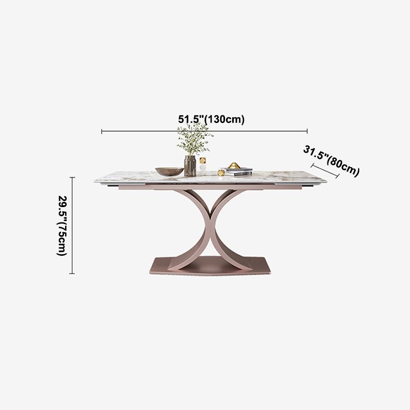 Rechthoekige stenen eettafel Traditionele luxe eettafel op voetstuk
