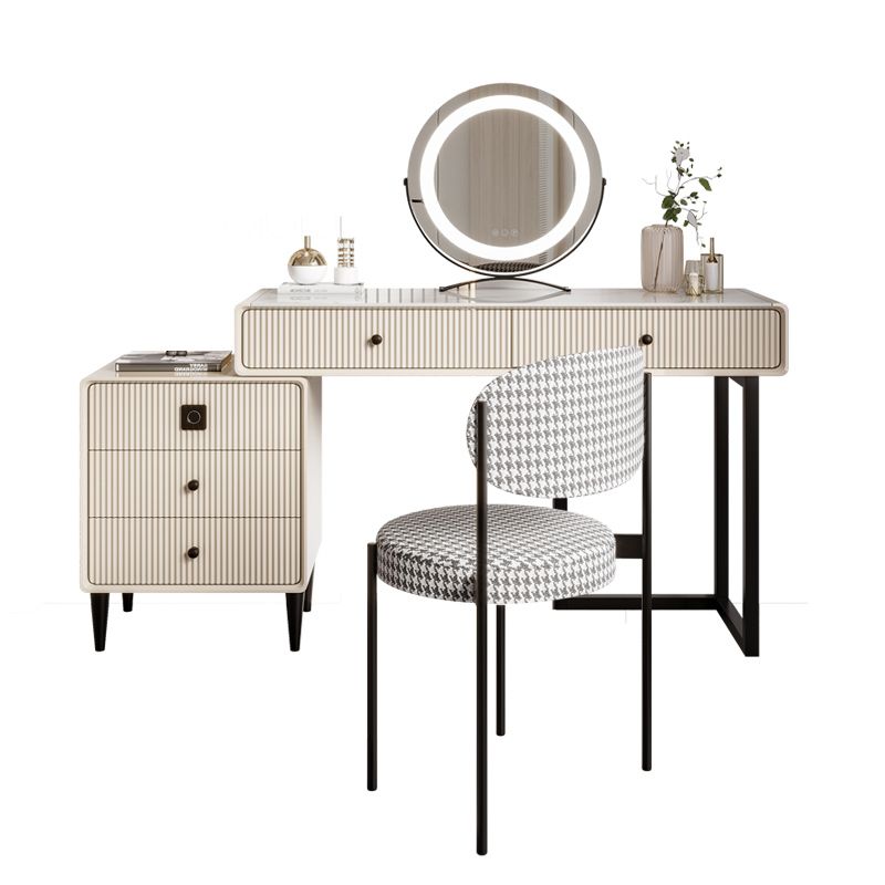 5 Wood Drawers Makeup Table Desk Vanity Stone Top Vanity Table