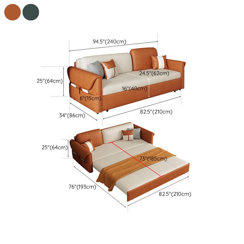 Pillow Included Futon Sofa Bed Foldable Futon Sleeper Sofa with Storage