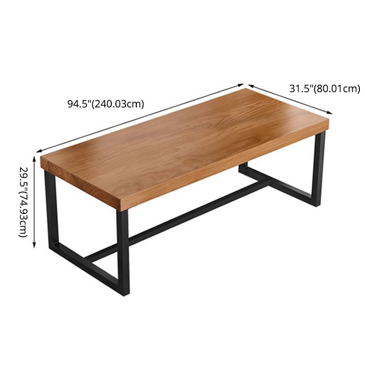 Modern Style Wooden Brown Dining Room Set Standard Height Home Dining Table Furniture