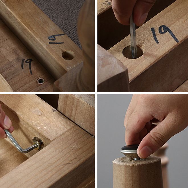 Cottage Style Solid Wood Dining Set with Traditional Height Table and 4 Legs Base