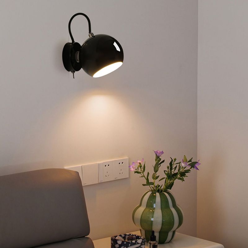 Metal Dome Shape Wall Sconce Modern Style 1 Light Wall Light Sconce