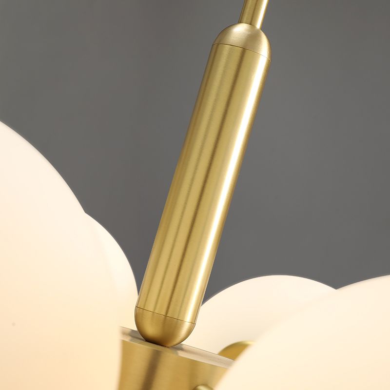 Globe -vorm kroonluchter lamp Noordse multi -licht hangend licht met glas voor slaapkamer