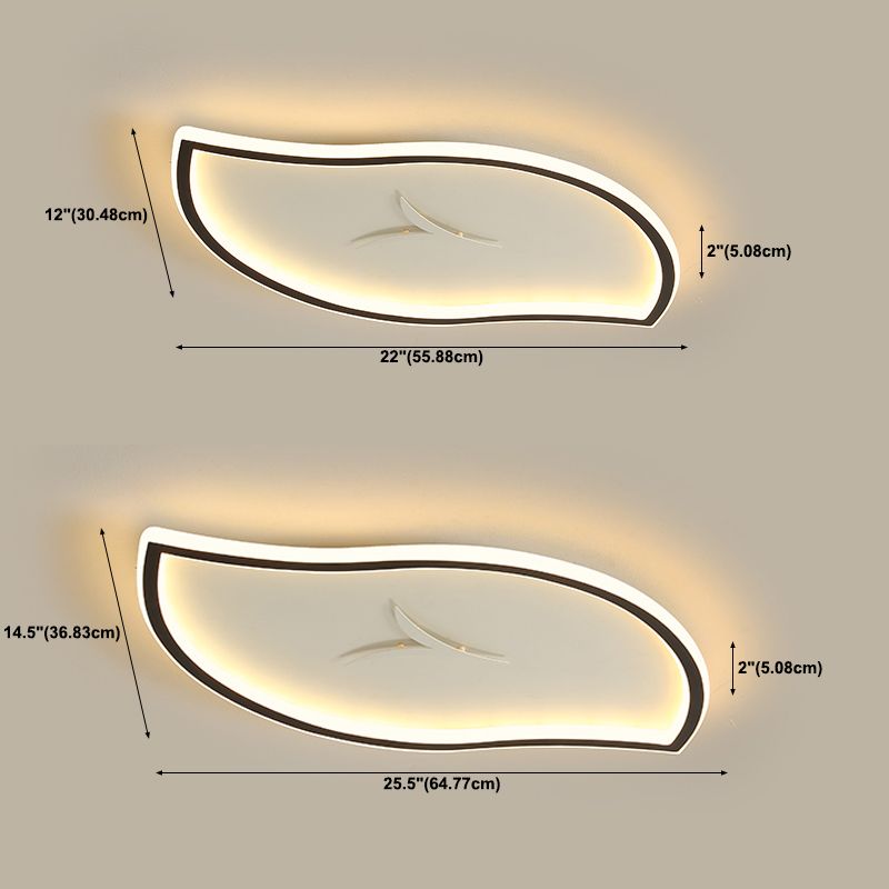 Moderne künstlerische LED-Deckenleuchte aus Eisen, Blattform, Unterputzmontage mit Acrylschirm