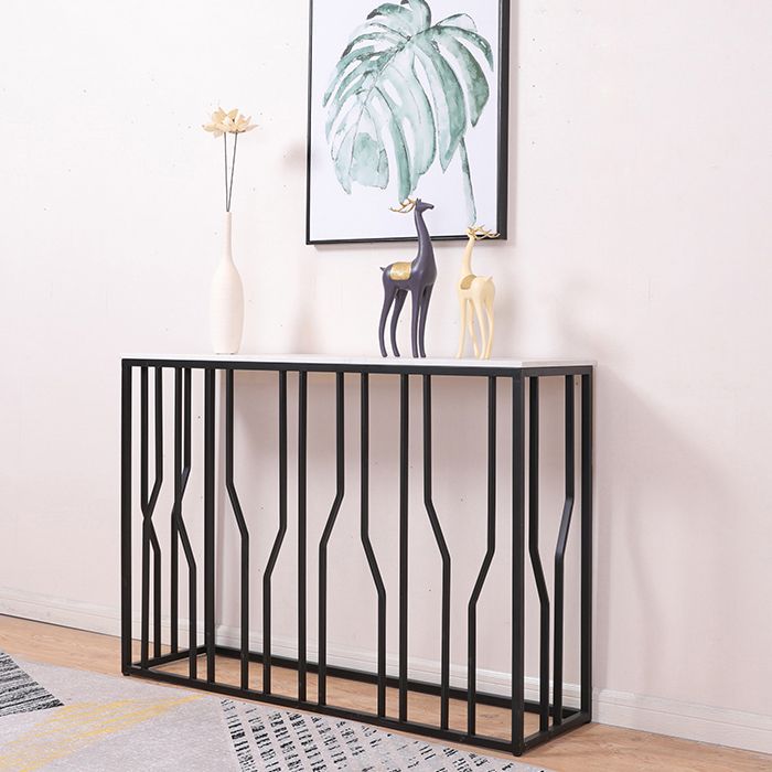 Modern Rectangle Console Table 1- Shelf 33.46" Tall End Table for Hall